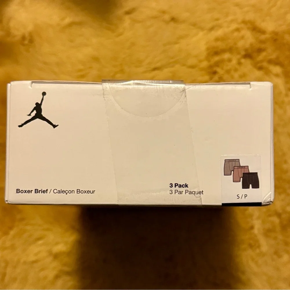 NWT Jordan Flight Modal 3 Pack‎ Boxer Briefs Men's Size Small Hemp & Black Color